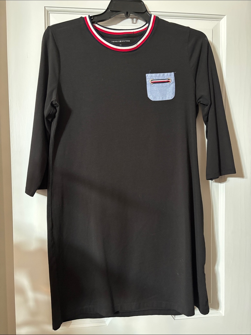 Tommy Hilfiger women’s  3/4  Sleeve Dress with Denim Pocket